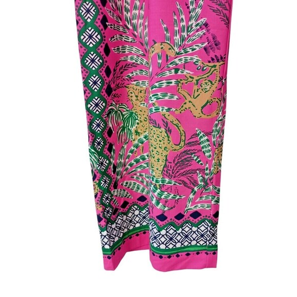 Lilly Pulitzer Bal Harbour Palazzo Pants Large Wild Side Leopard Pink Cruise - Picture 2 of 9